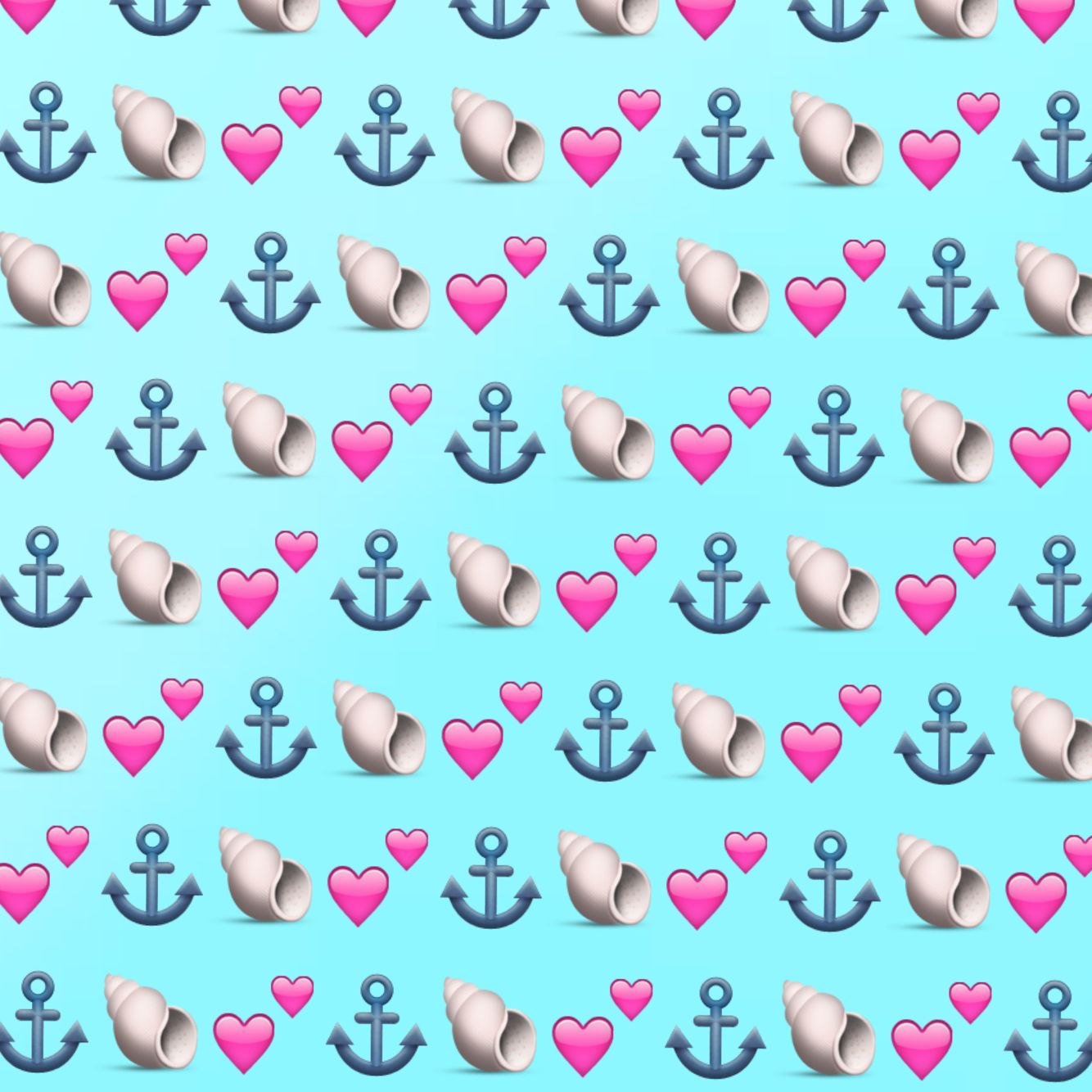 Emoji Wallpaper Sea Shell Anchor Hearts Made From Insta