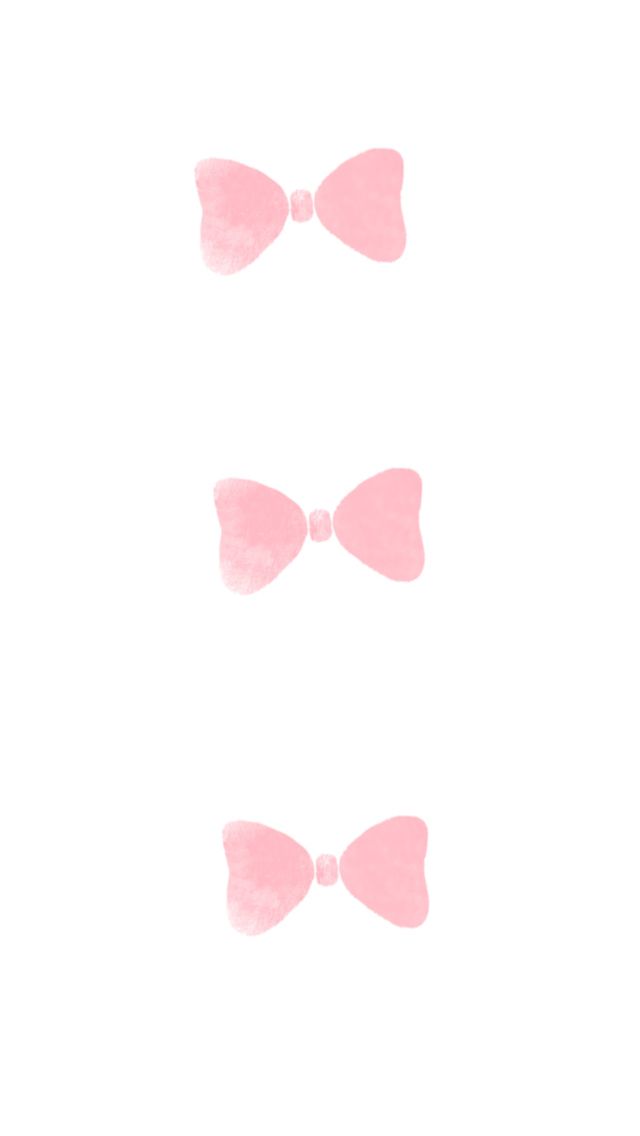 White Pink Watercolour Bows iPhone Wallpaper Background Phone Lock