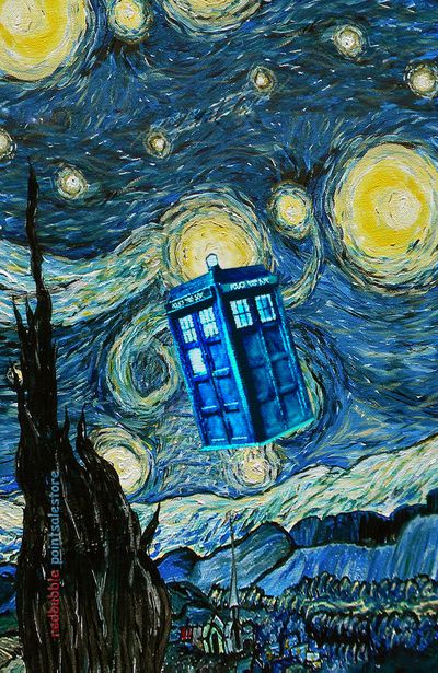 Tardis Doctor Who Starry Night Part Art Print