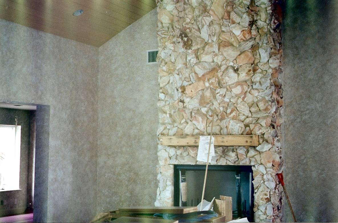 Faux Stone Walls Match Natural Fauxed To The