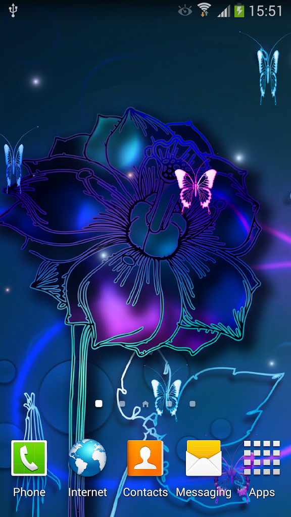 Neon Butterfly Wallpaper Blue Desktop