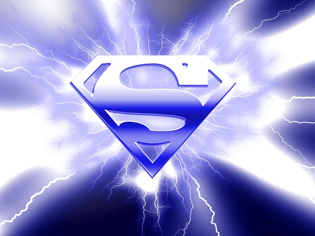 Superman Logo Azul Papel De Parede Sobre A Na Cor