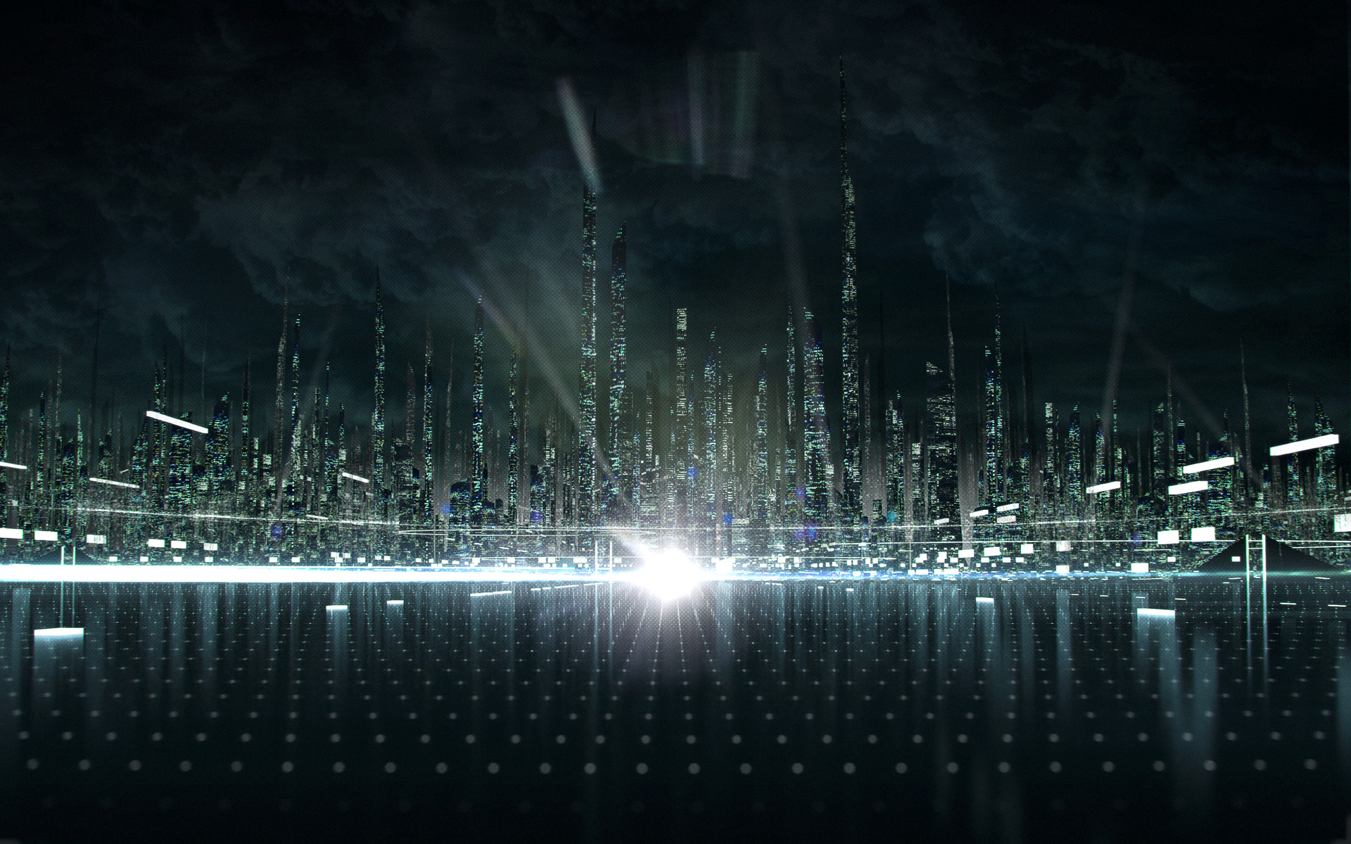 Tron City from Disneys Tron Legacy Movie wallpaper   Click picture