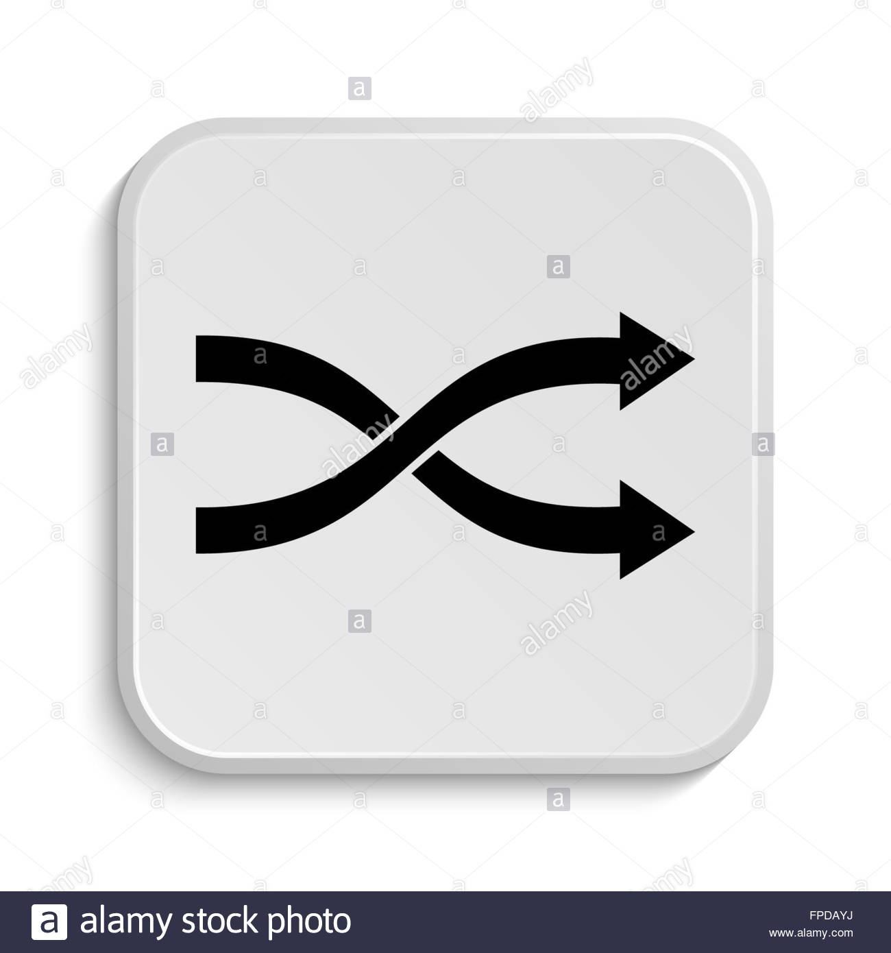 Shuffle Icon Inter Button On White Background Stock Photo
