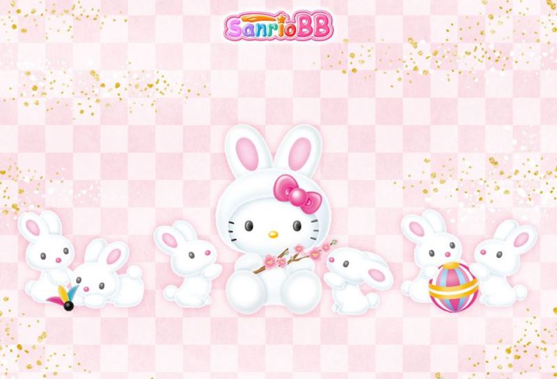 Image Hello Kitty Easter Bunny Background