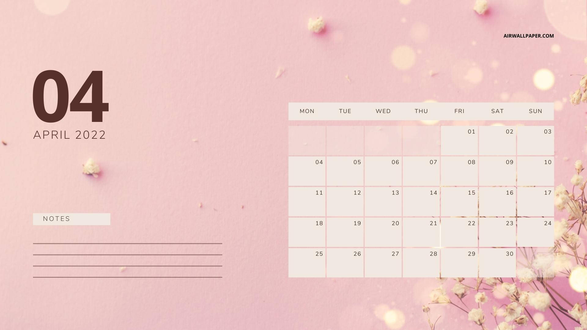 April Calendar Wallpaper