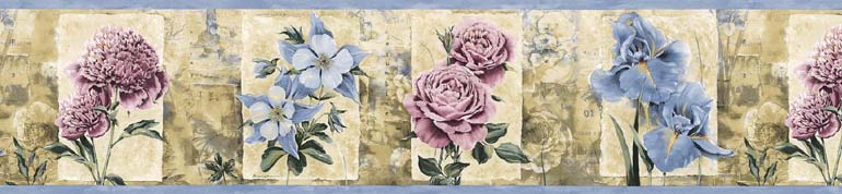 Details About Kitchen Flower Iris Rose S Wallpaper Border Sp76469