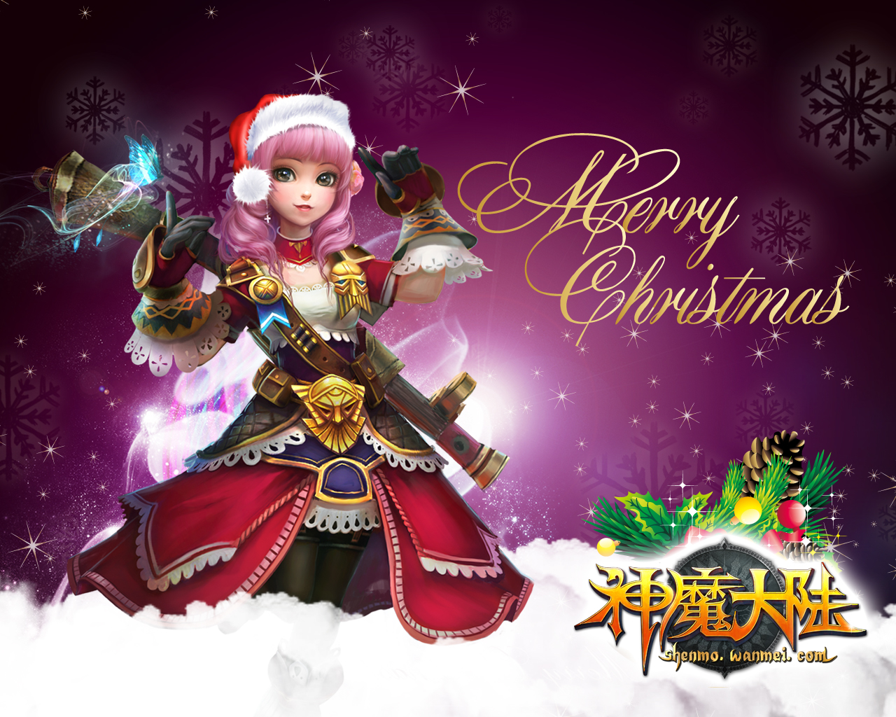  download Merry Christmas Anime Pirate Girl HD Wallpaper 1280x1024