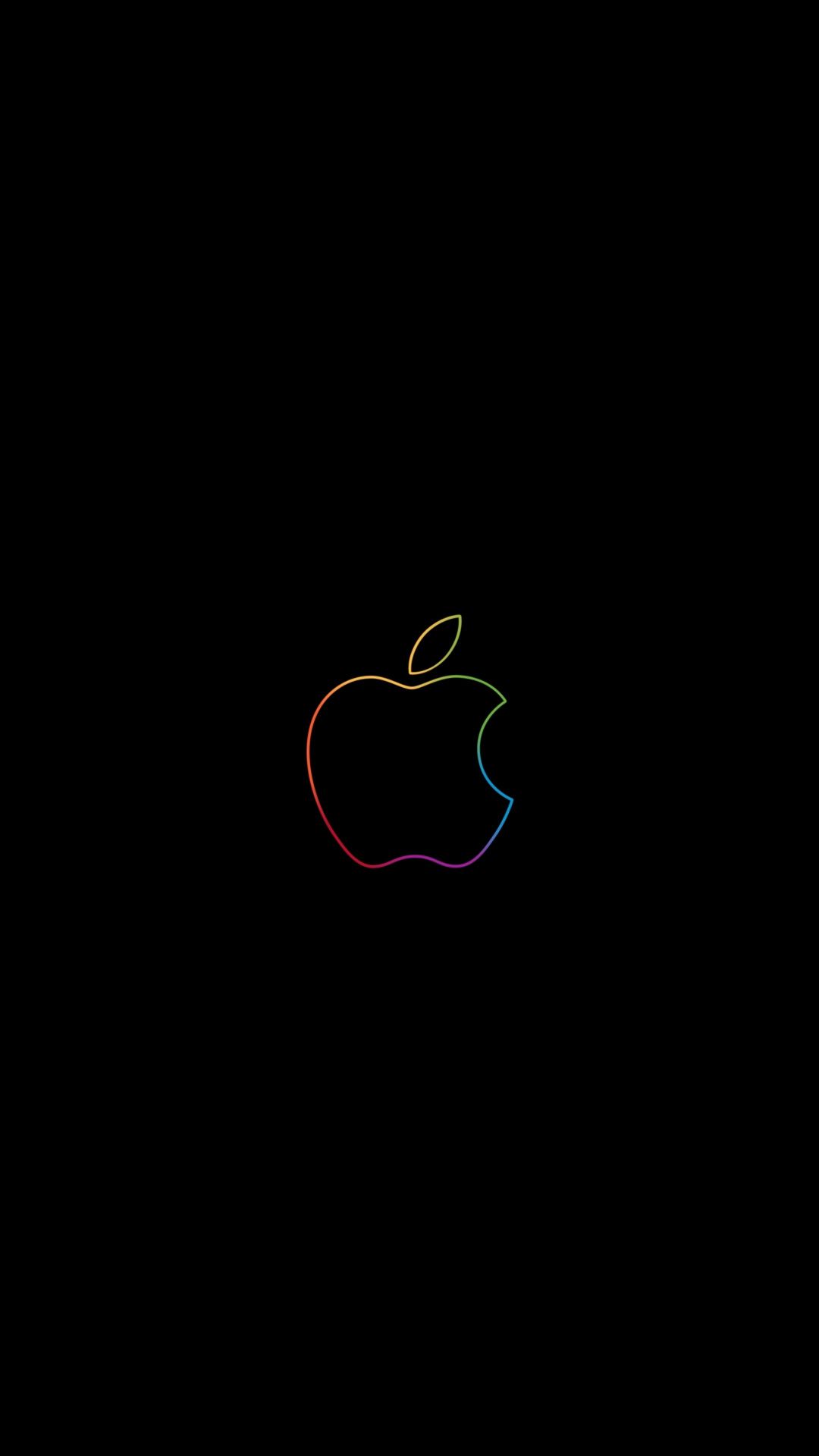 Apple Colorful Logo Minimal Wallpaper