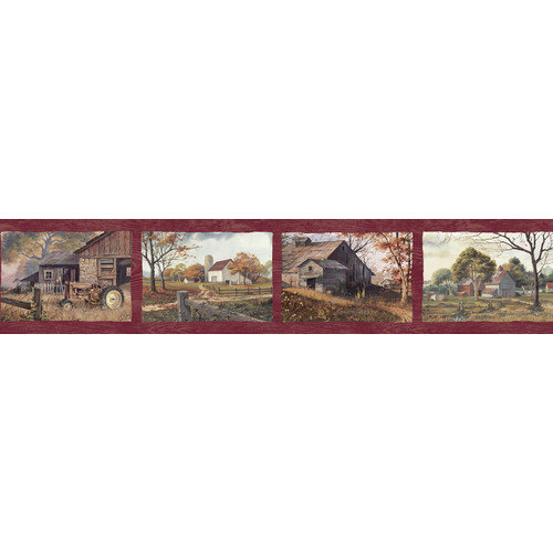 Brewster Home Fashions Pure Country Norm Quiet Scenes Wallpaper Border
