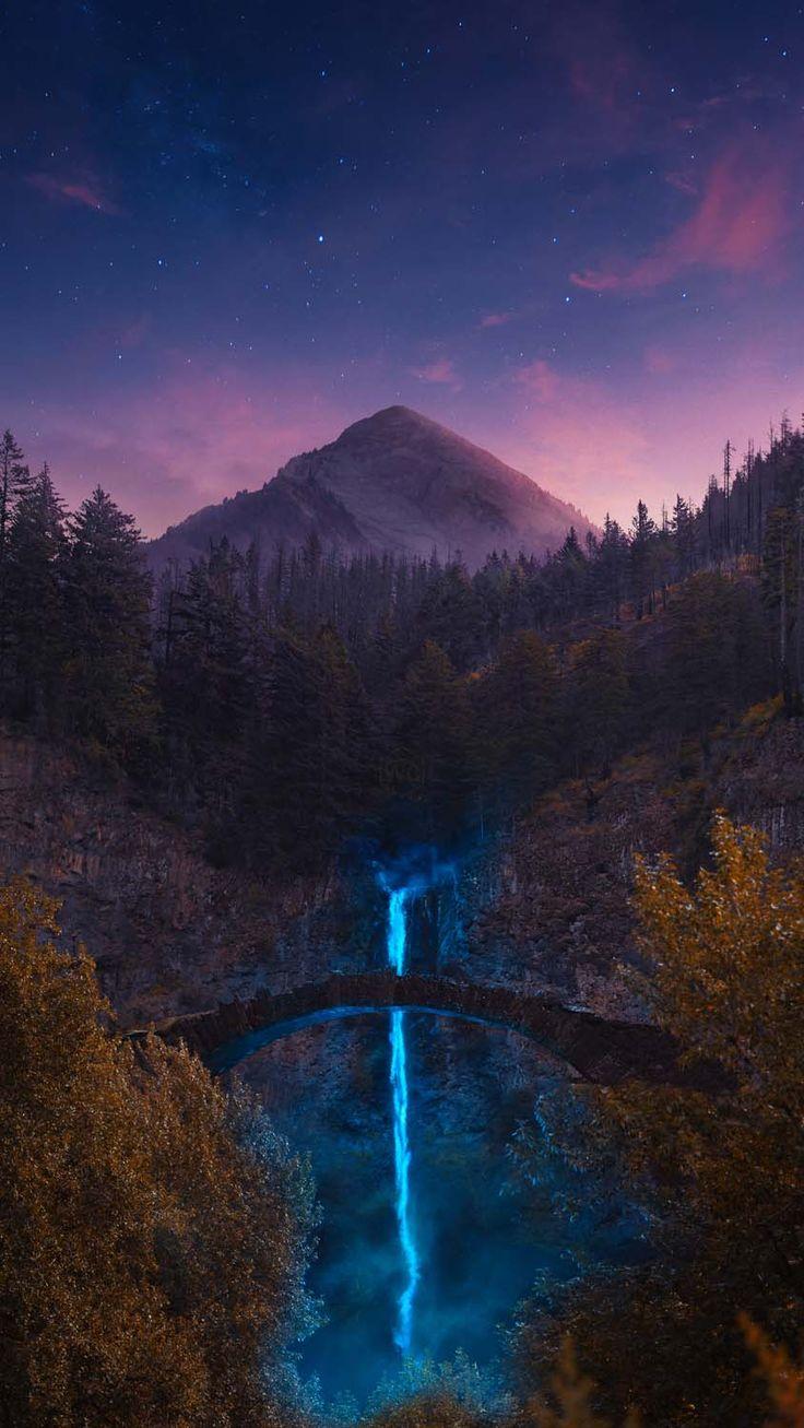 Blue Waterfall iPhone Wallpaper