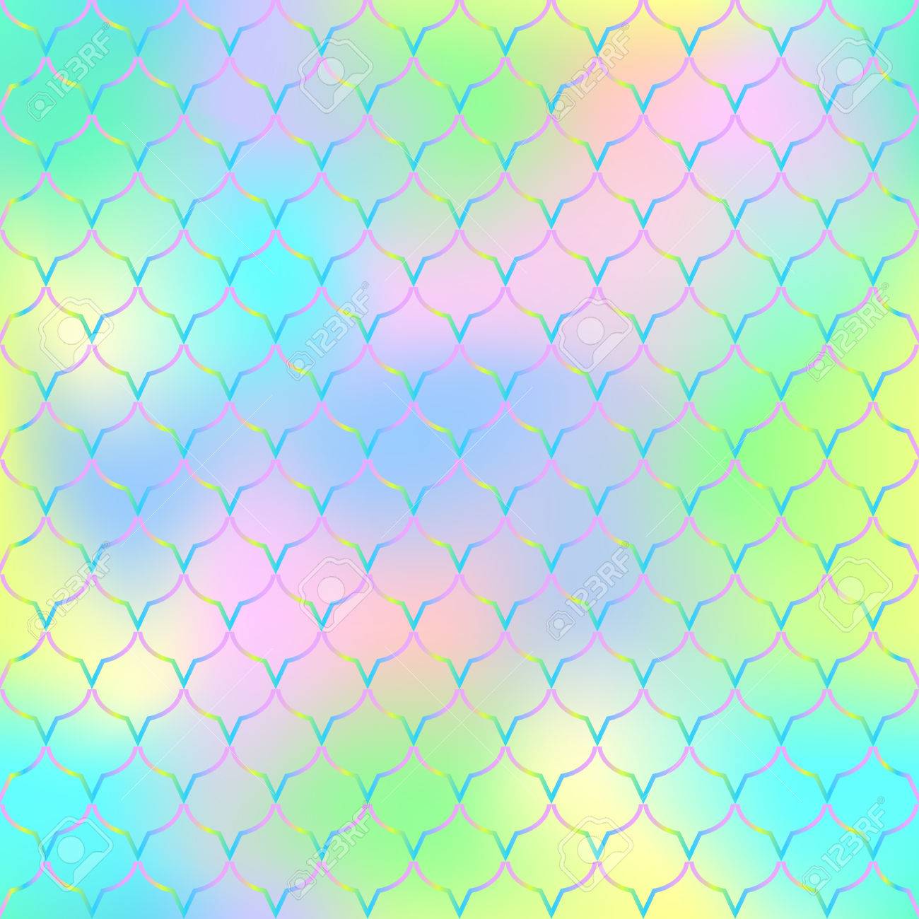 Fish Scale Texture Vector Pattern Magic Mermaid Tail Background