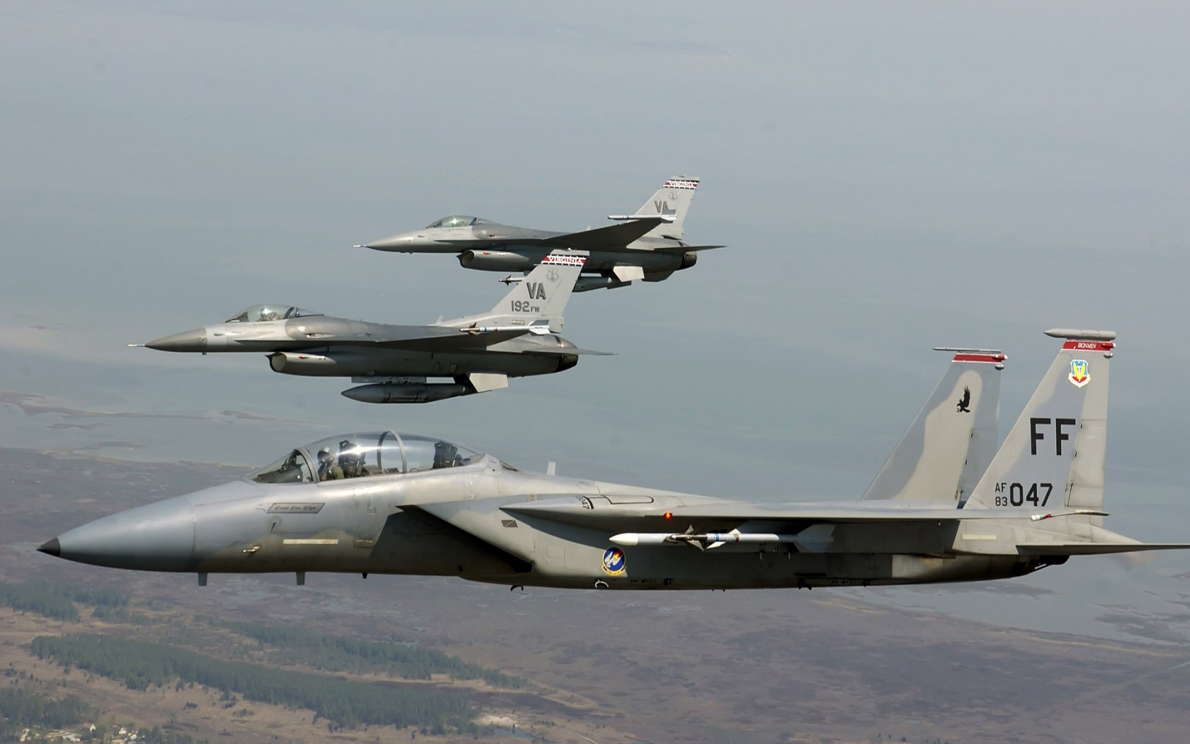 15 Eagle joined F 16 Fighting Falcons Wallpapers HD Wallpapers