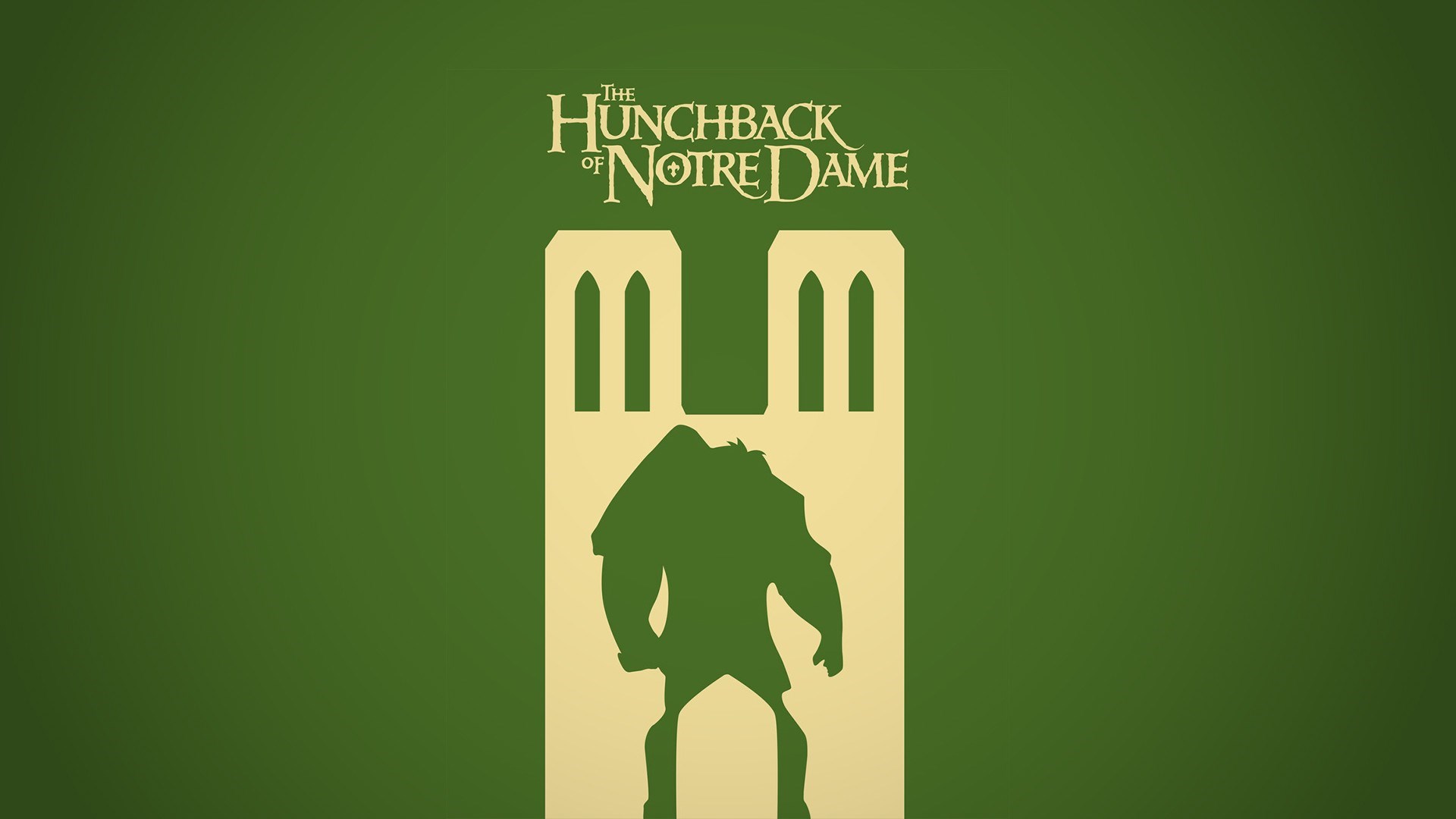 Hunchback Of Notre Dame Vector Minimalist Monster Green Wallpaper
