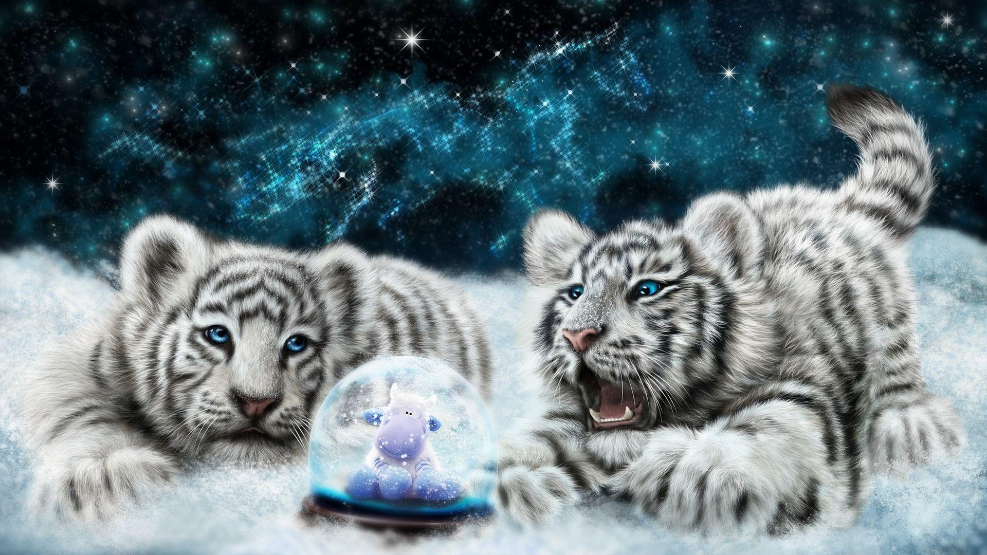 Pics Photos   White Tiger In Snow Wallpaper Hd For Desktop