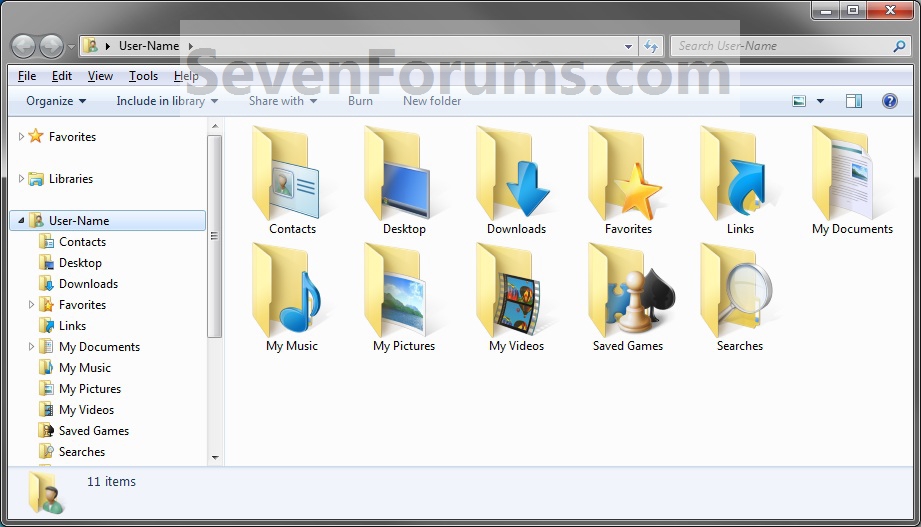 User Folders Restore Default Icon Windows Help Forums