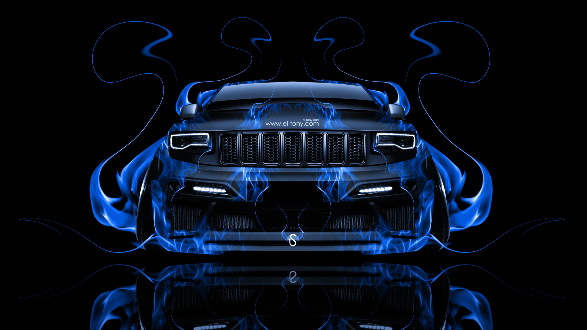 Free download Jeep Grand Cherokee SRT8 Front Blue Fire Abstract Car 2014  Photoshop [1920x1080] for your Desktop, Mobile & Tablet | Explore 44+ Jeep  SRT8 Wallpaper | Jeep Logo Wallpaper, Dodge Challenger
