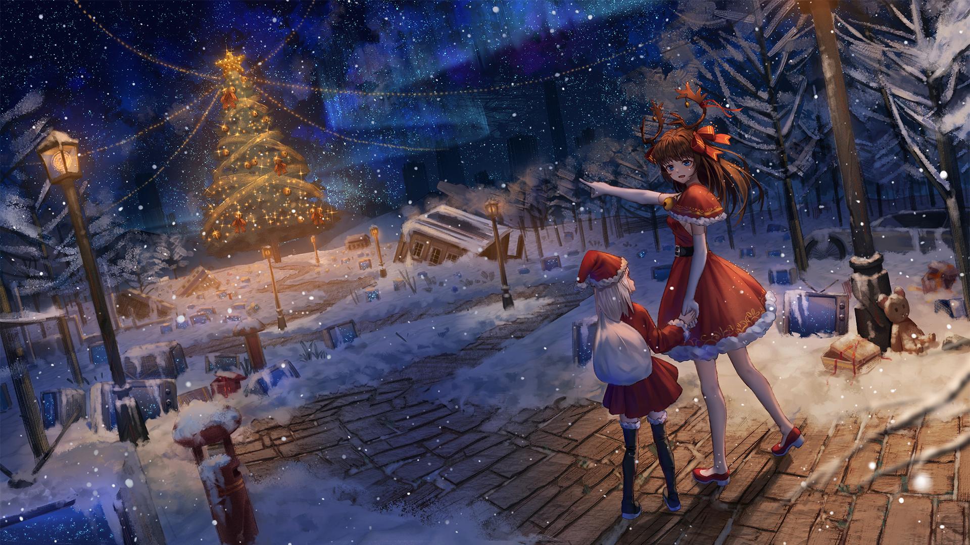 Anime Christmas Hd Wallpaper By