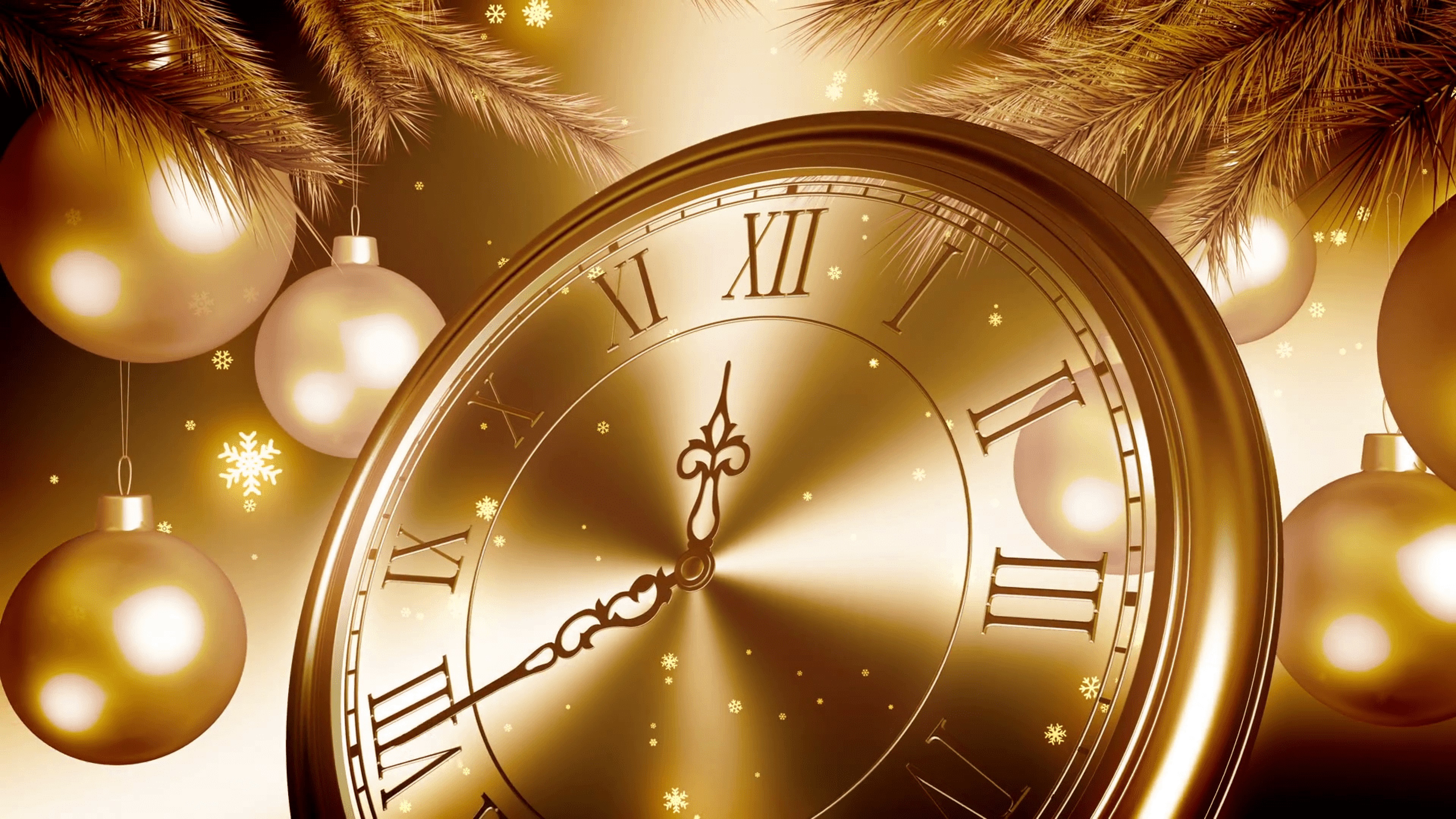 Happy New Year Golden Clock Countdown In S Eve