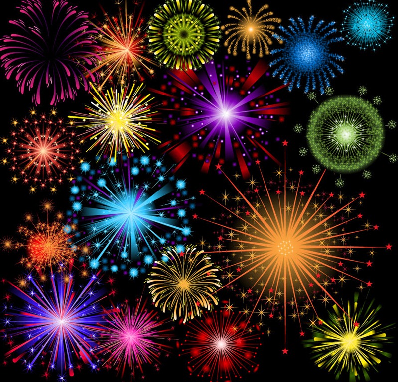 Brightly Colorful Vector Fireworks Graphics All