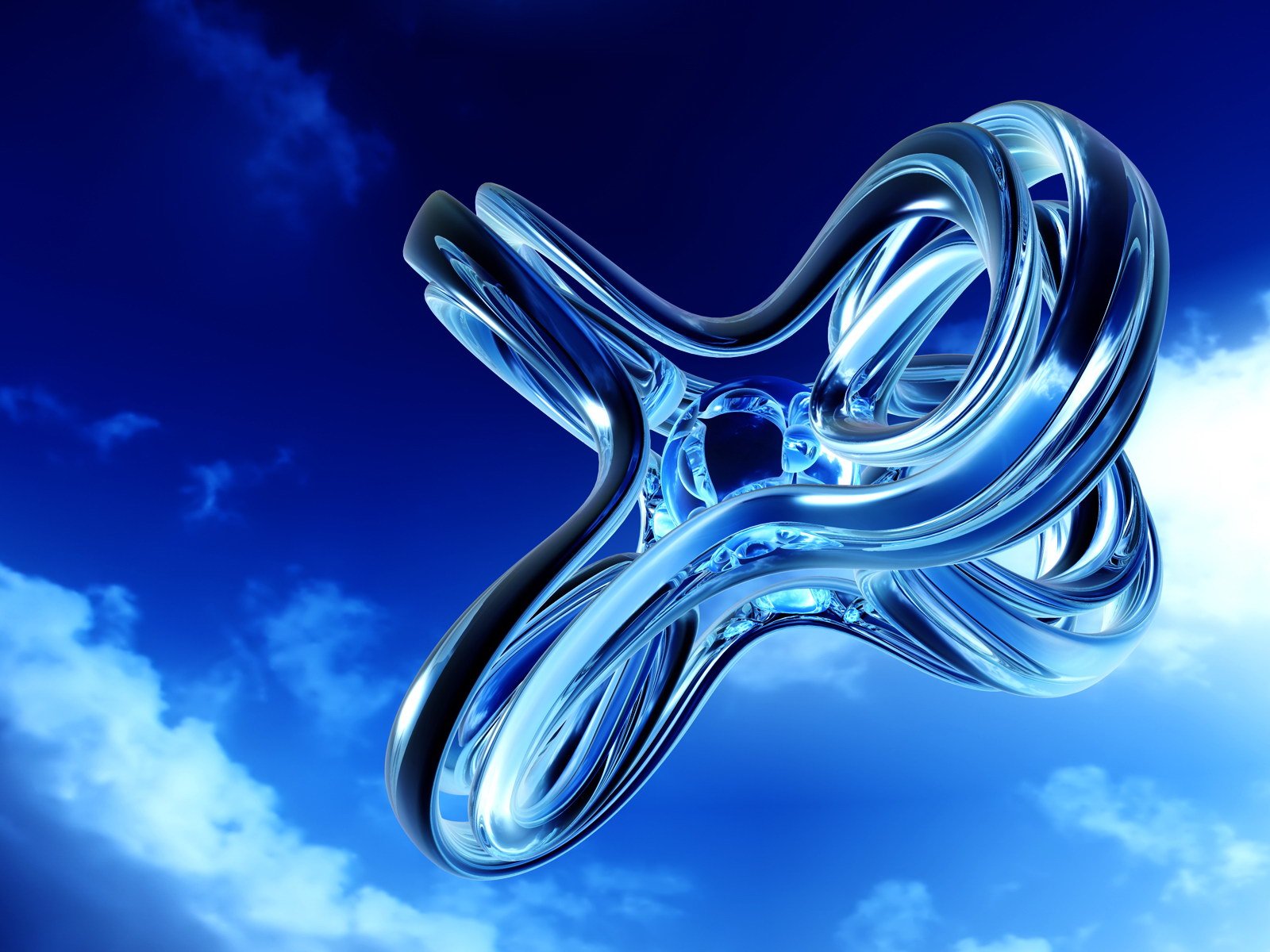 Blue Knot In The Sky Digital 3d Art Puter Desktop Wallpaper