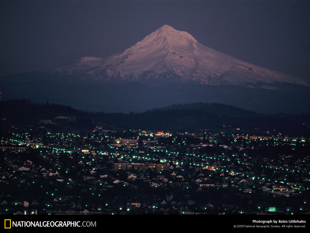 Portland Oregon Snowy Mount Hood 1969 Photo of the Day Picture