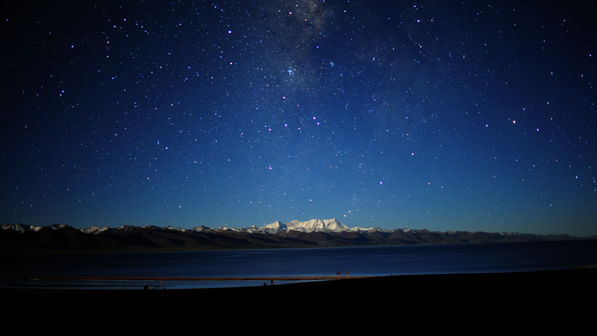 The Night Sky In Tibet Natural Scenery Wallpaper Full HD Desktop
