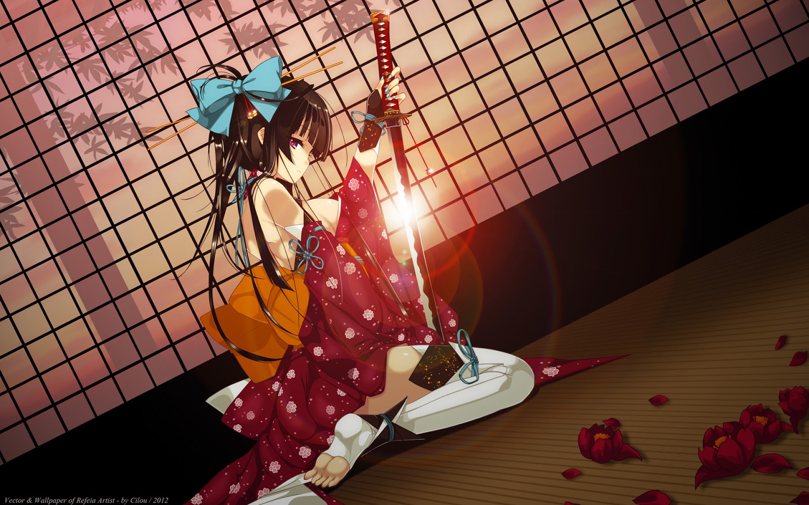 Kimono Girl Female Anime HD Wallpaper Desktop Pc Background