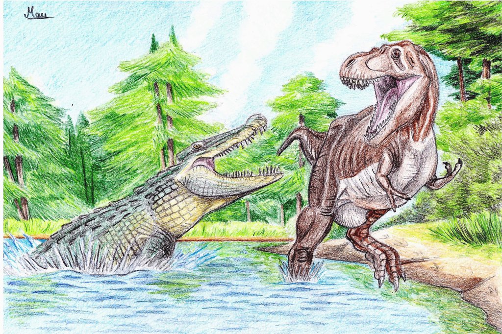 Deinosuchus Vs T Rex By Moricemonkey93