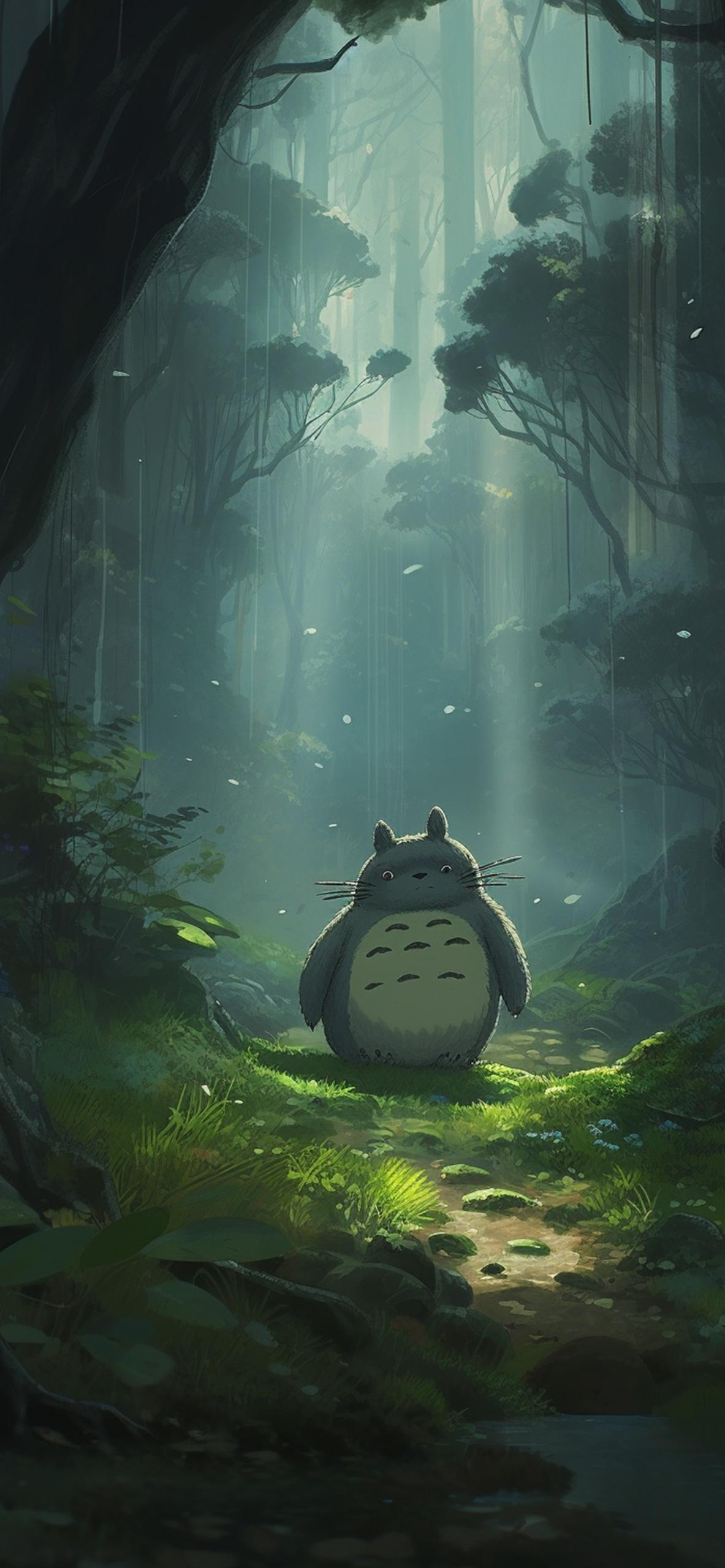 Totoro in Forest Wallpapers Totoro Aesthetic Wallpaper for iPhone