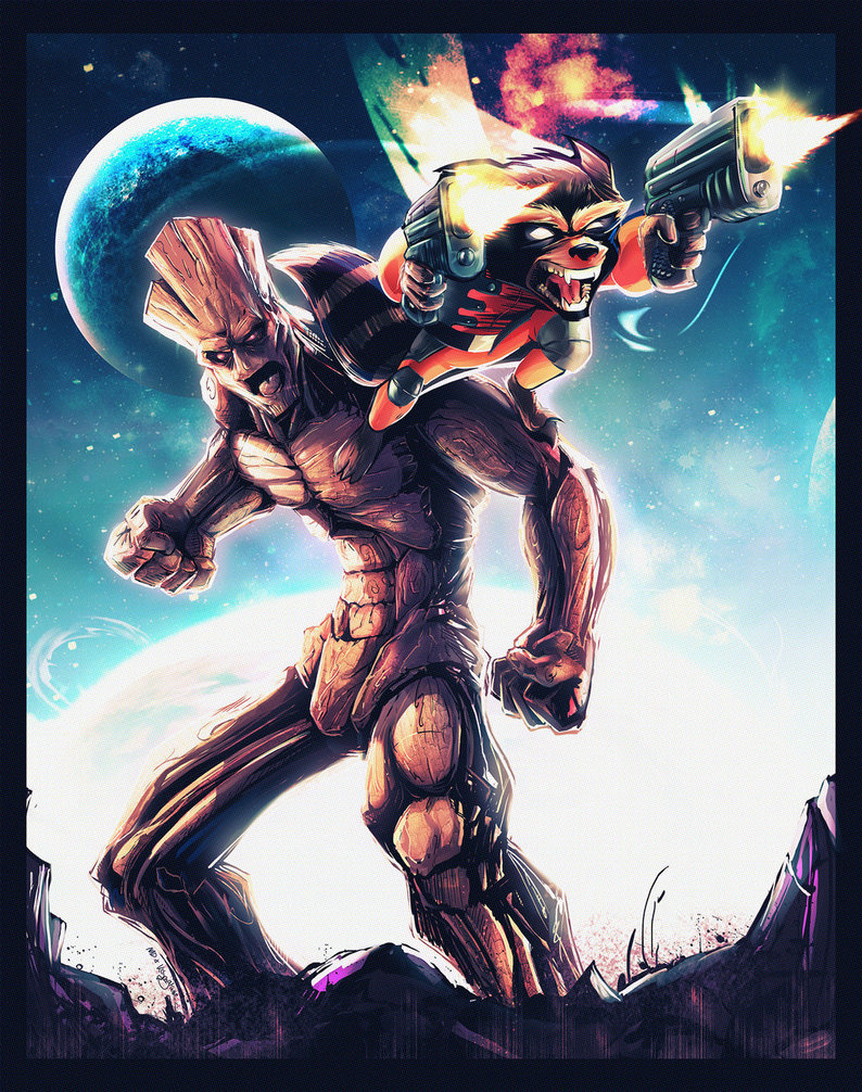 Groot And Rocket By Kcspaghetti