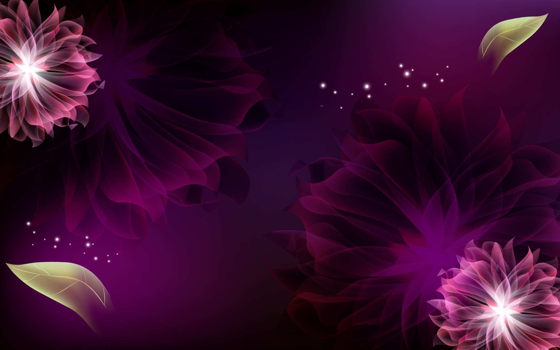 Abstract Flowers And Leaves Wallpaper Image