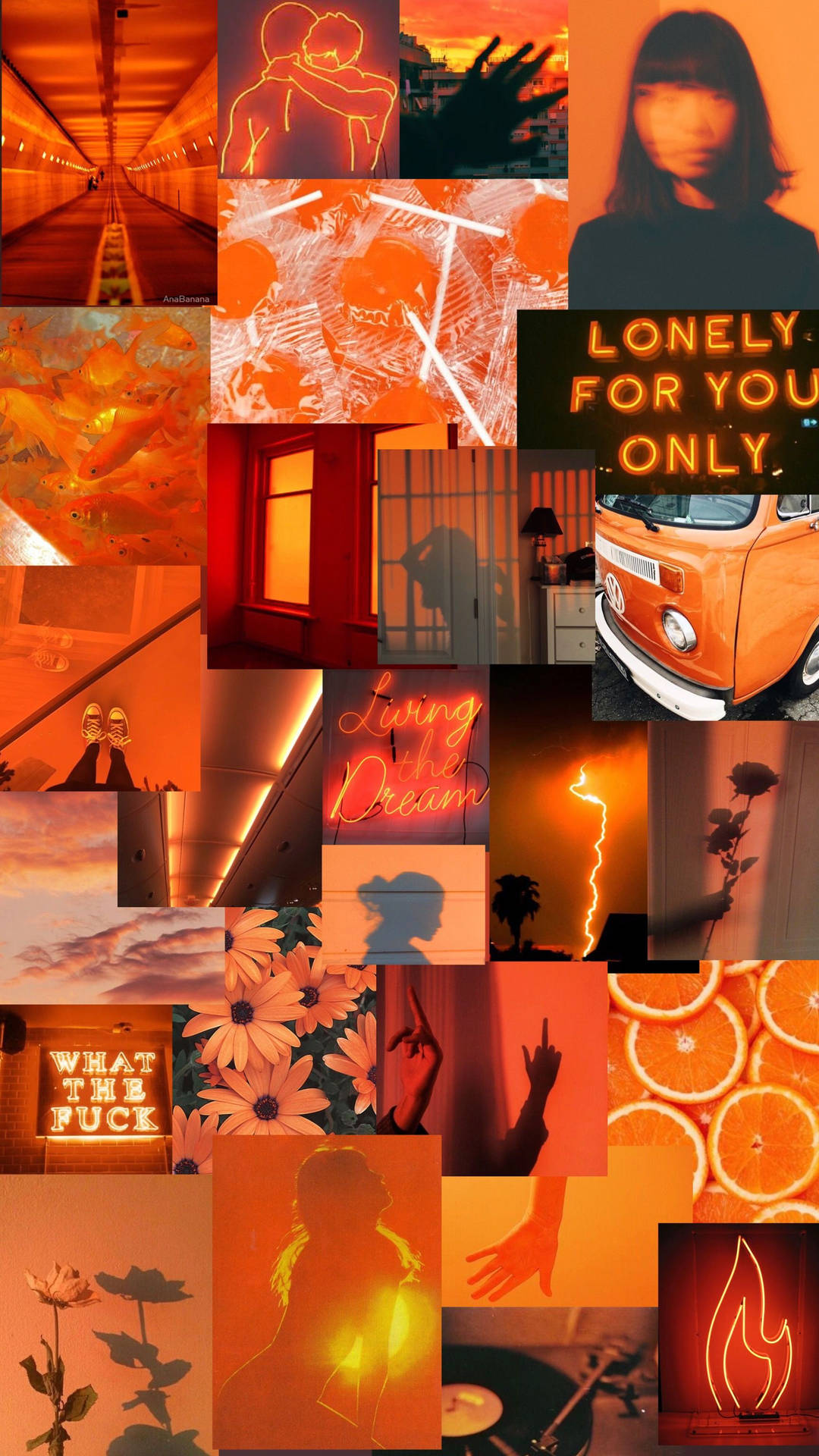 Neon Orange Aesthetic Wallpaper