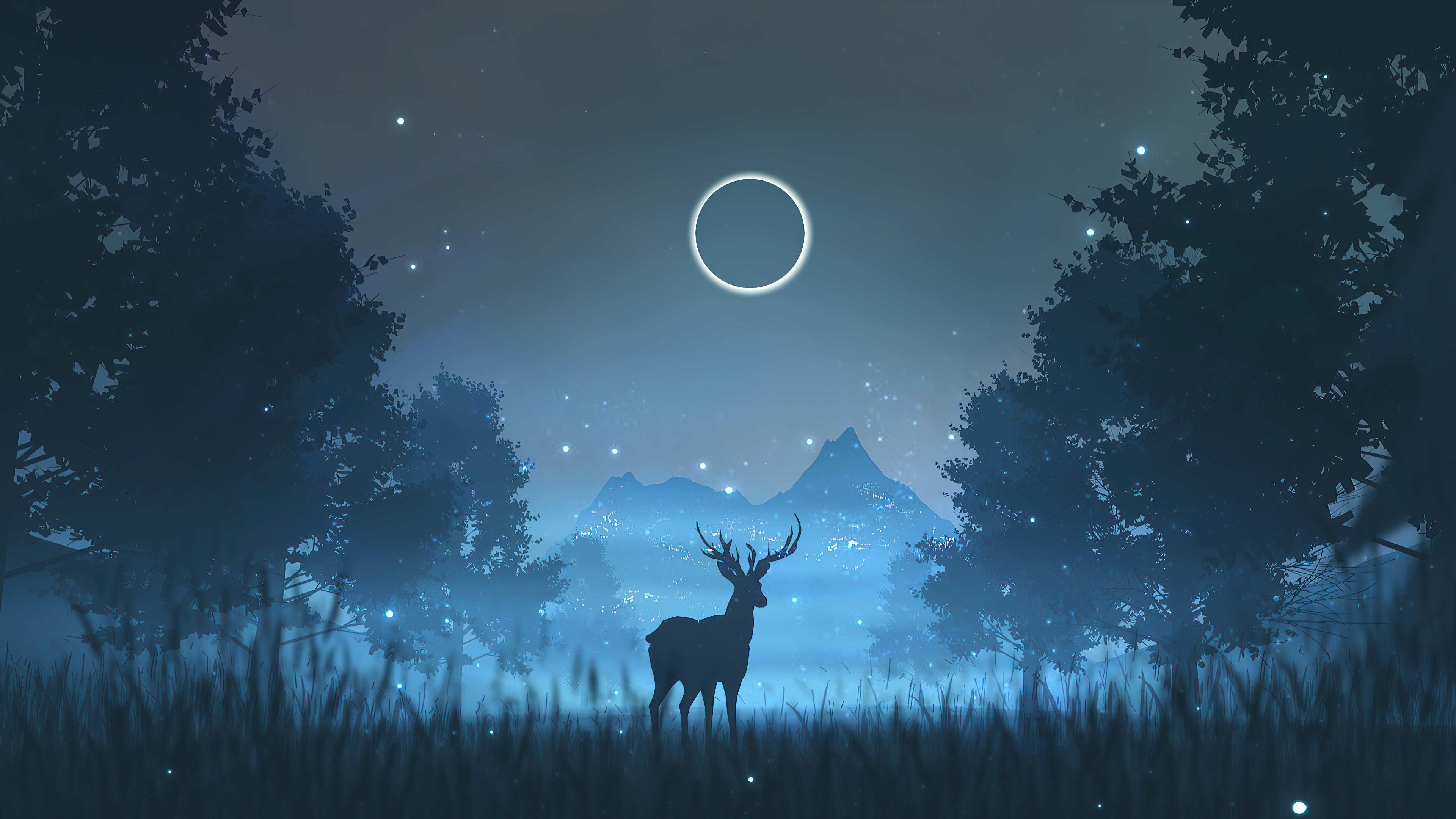 Reindeer Minimalism Art 4k Wallpaper HD Artist