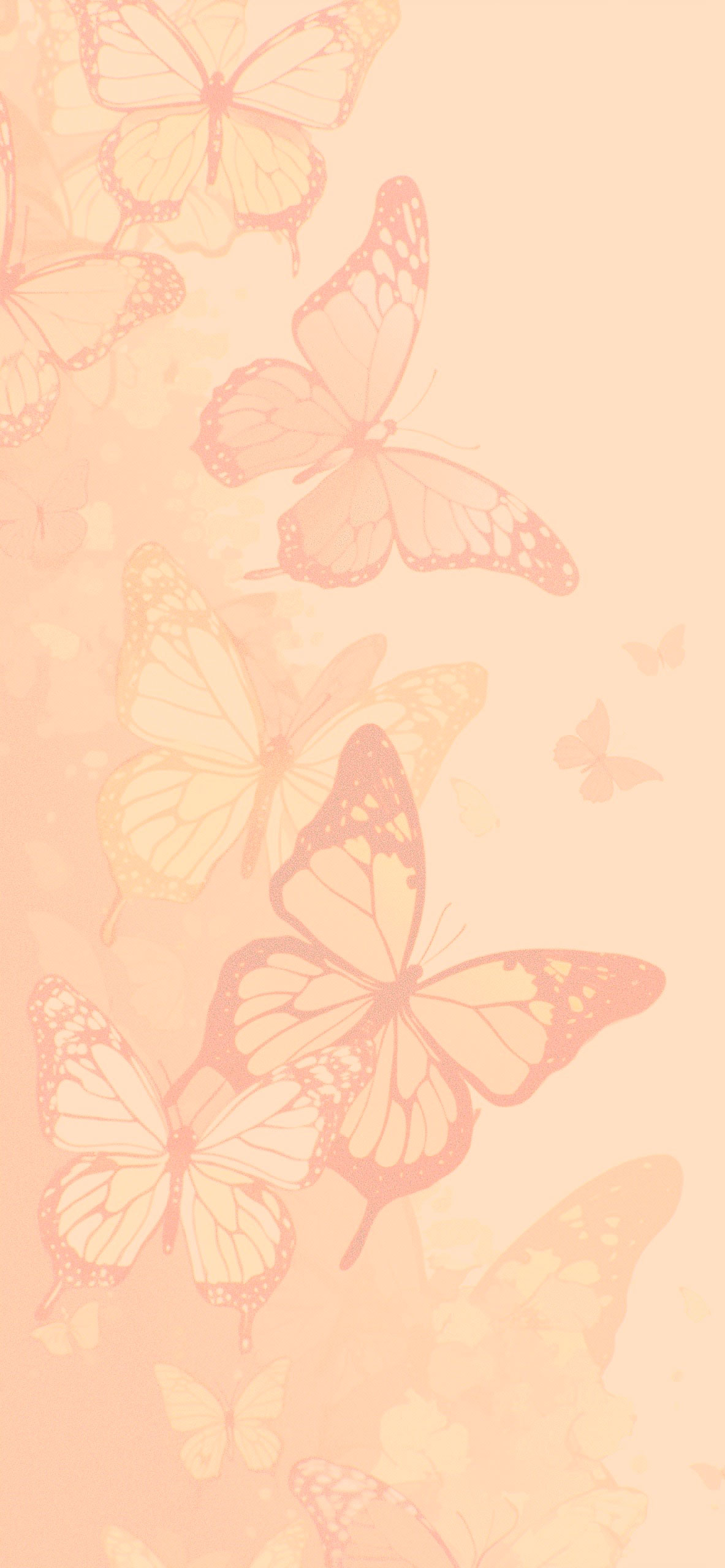 Butterflies Aesthetic Beige Wallpaper