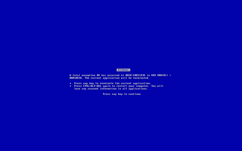 Blue Screen Microsoft Windows Of Death Wallpaper