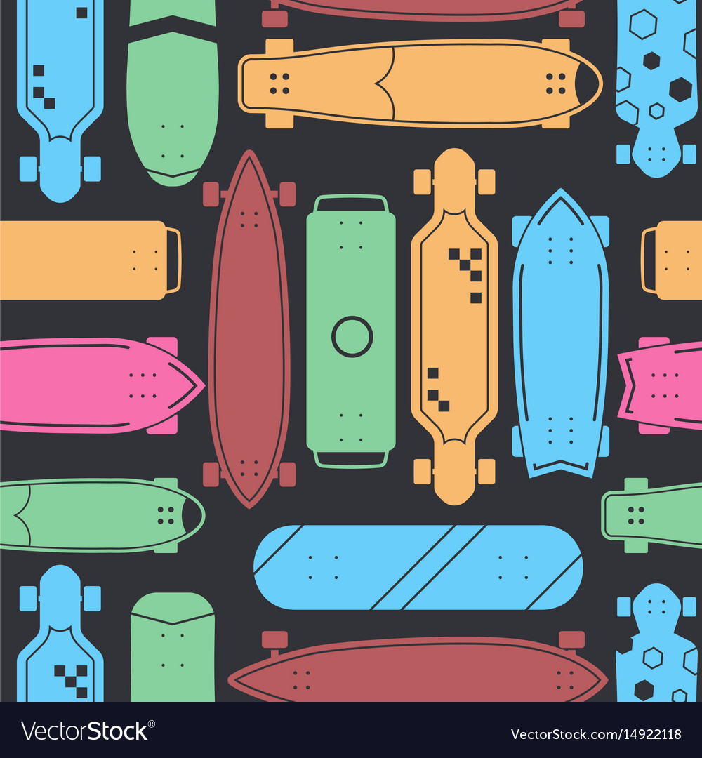 Skateboard Seamless Pattern Background Royalty Vector