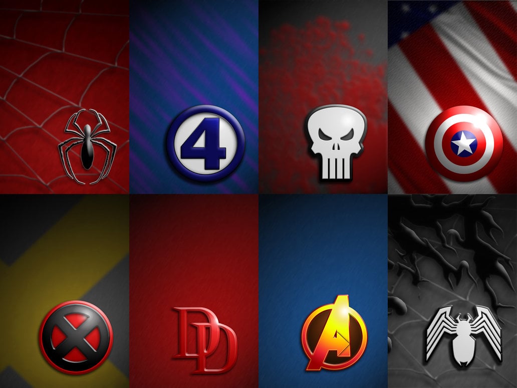 Marvel Logos Wallpaper Pack by BadlyDrawnDuck on