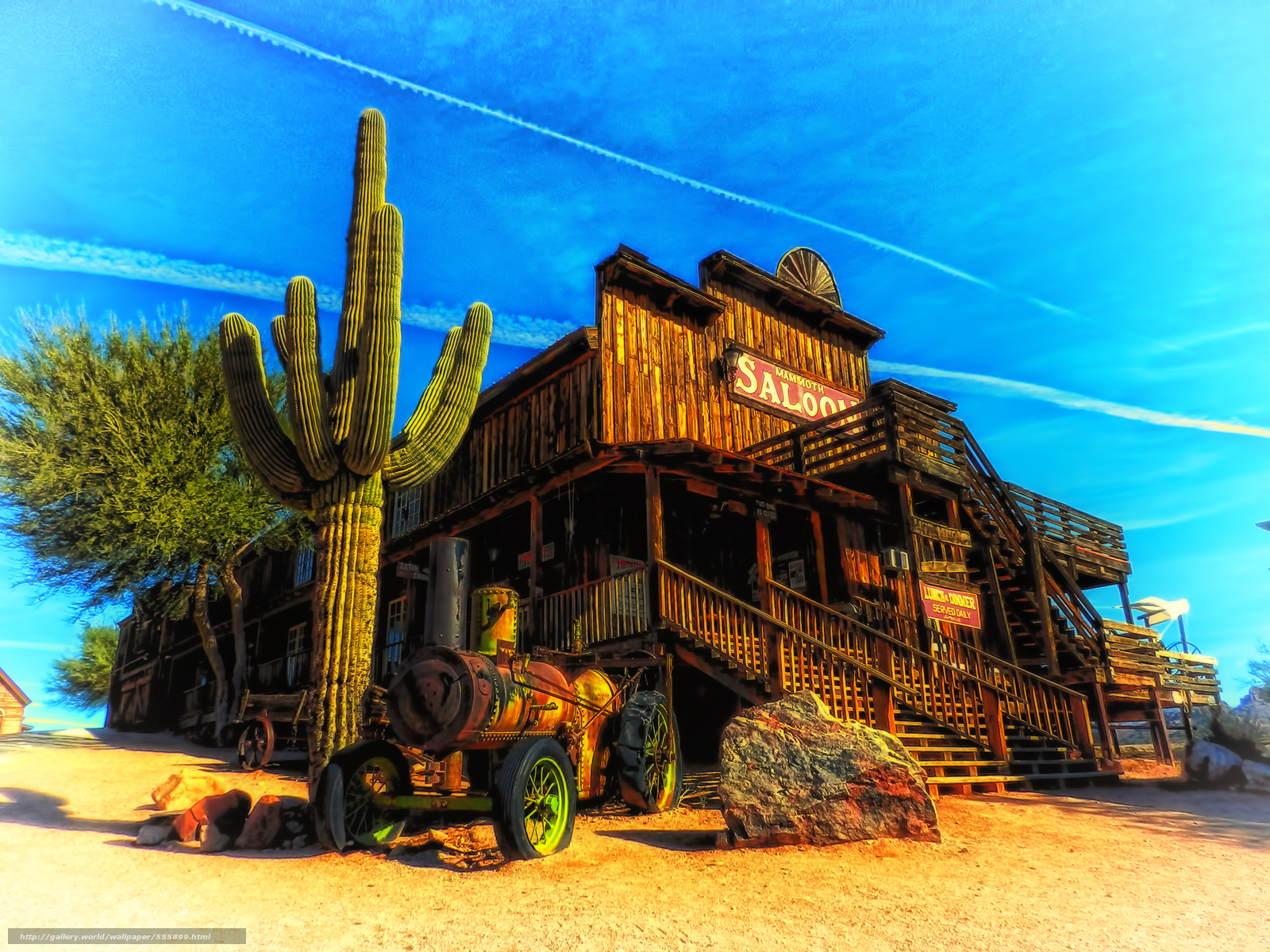 wallpaper Arizona saloon cactus landscape desktop wallpaper 1600x1200