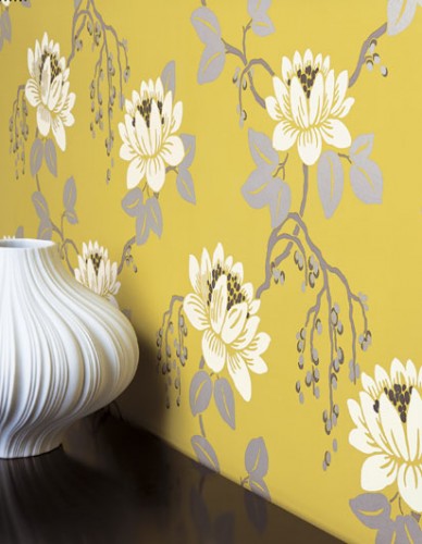 Displaying Gallery Image For Modern Grey And Yellow Wallpaper