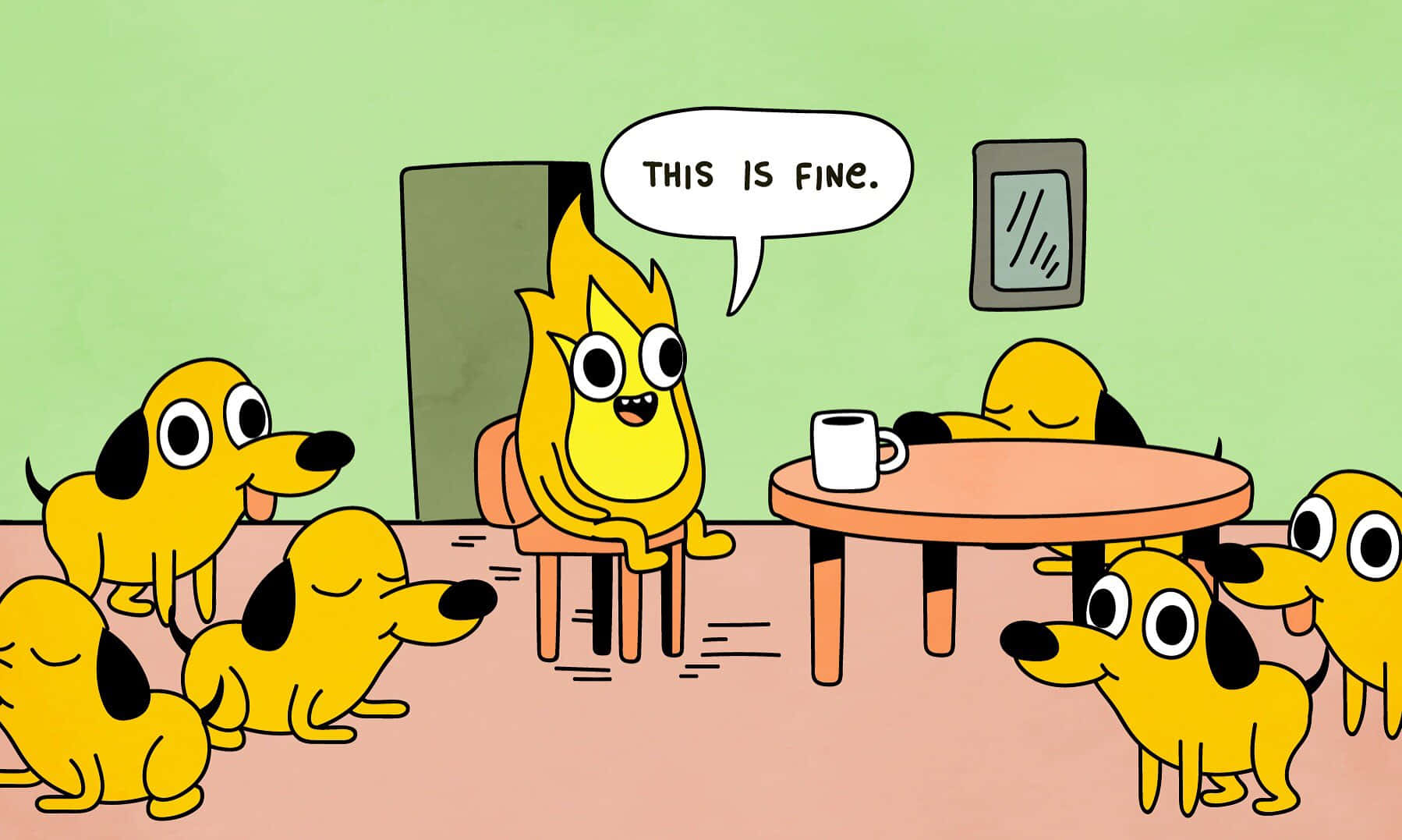 This Is Fine Wallpaper