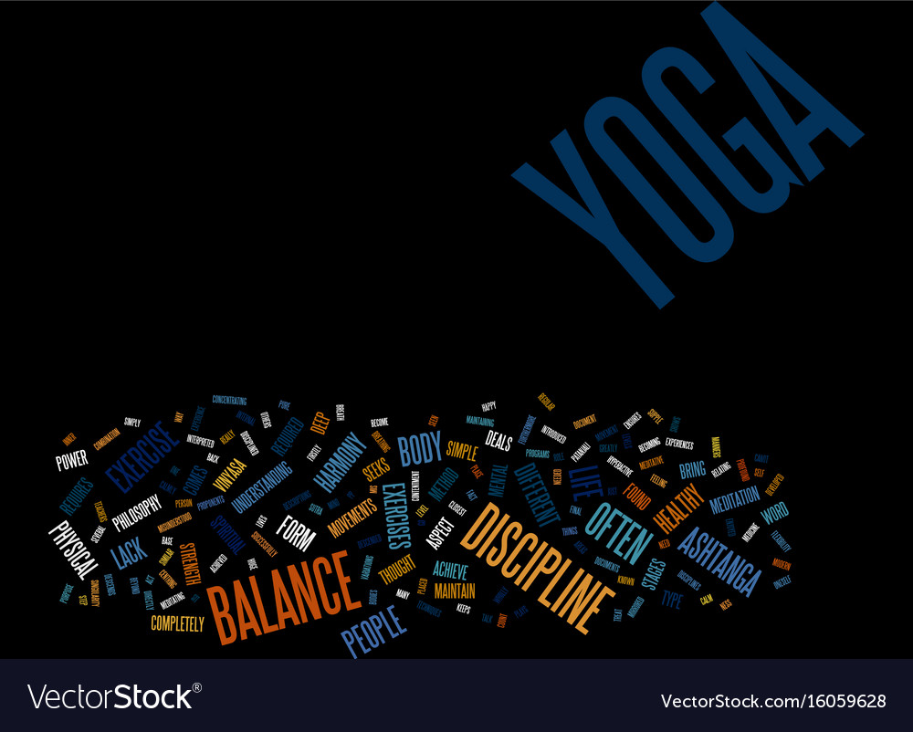 Yoga As A Life Philosophy Text Background Word Vector Image