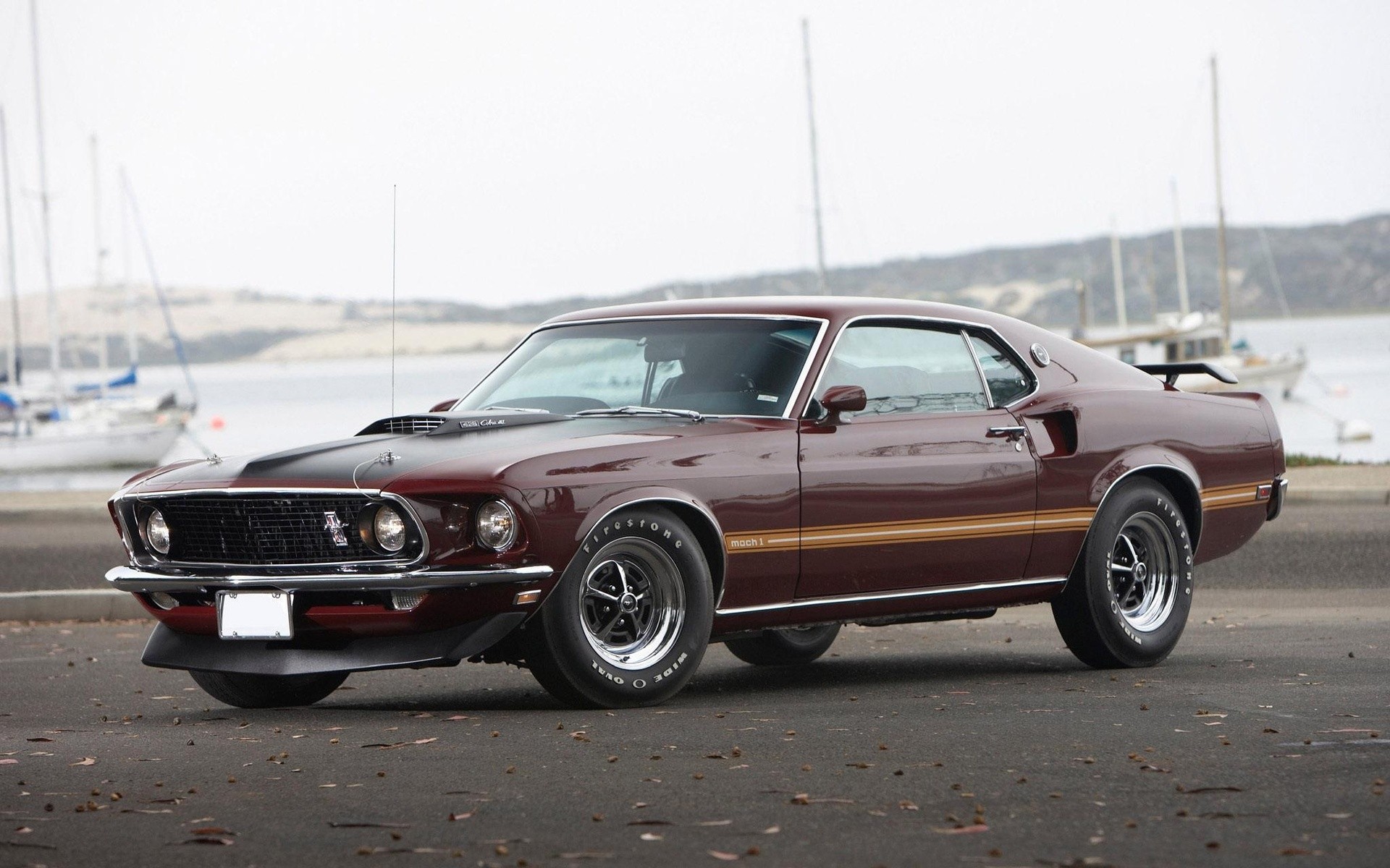 Mustang Ford Mach Cobra Jet Cranberry Red Wallpaper Background