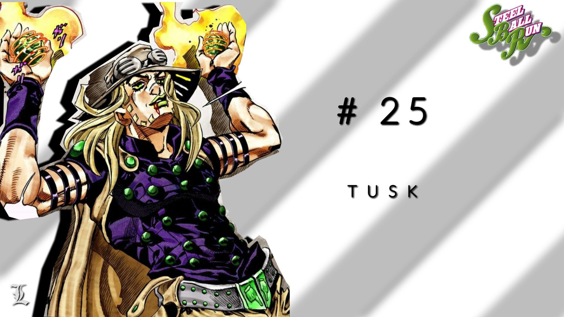 Johnny Joestar, the protagonist of JoJo's Bizarre Adventure: Steel Ball Run, wielding the Stand Tusk