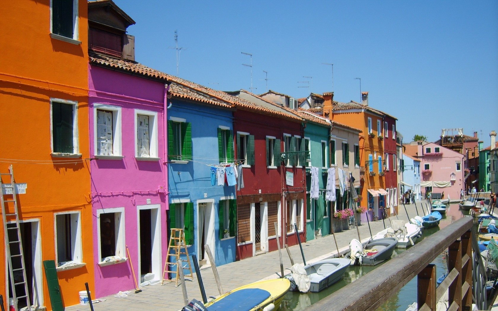 Italy Venice Burano Man Made Town Wallpaper
