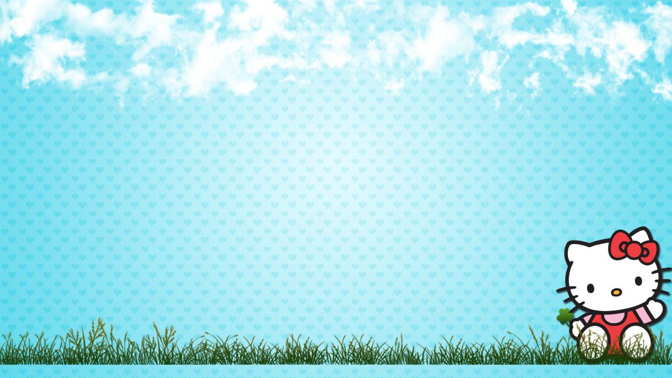 Hello Kitty Summer Wallpaper Desktop With Blue Sky Background HD