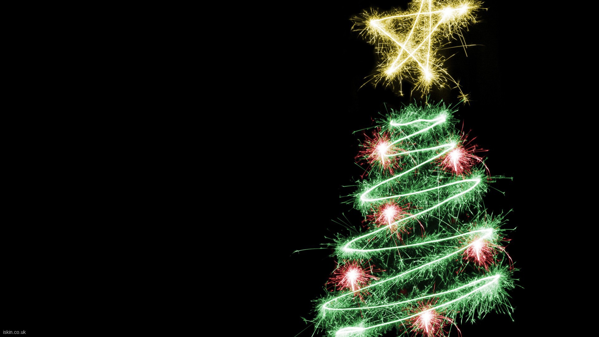 Shimmering Christmas Tree On Black Background