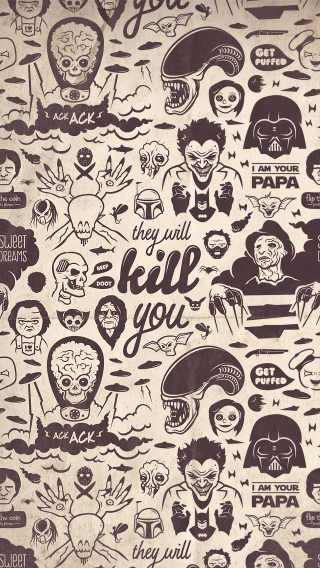 Movie Villains Collection They Will Kill You iPhone 5 Wallpaper 640x1136