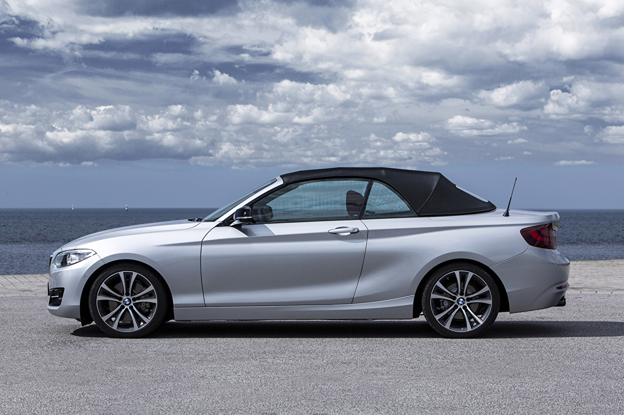 Image Bmw 228i F23 Convertible Silver Color Cars Side Clouds