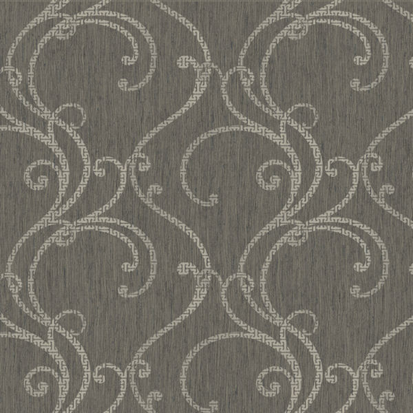 Grey And Silver Contemporary Ogee Wallpaper Wall Sticker Outlet
